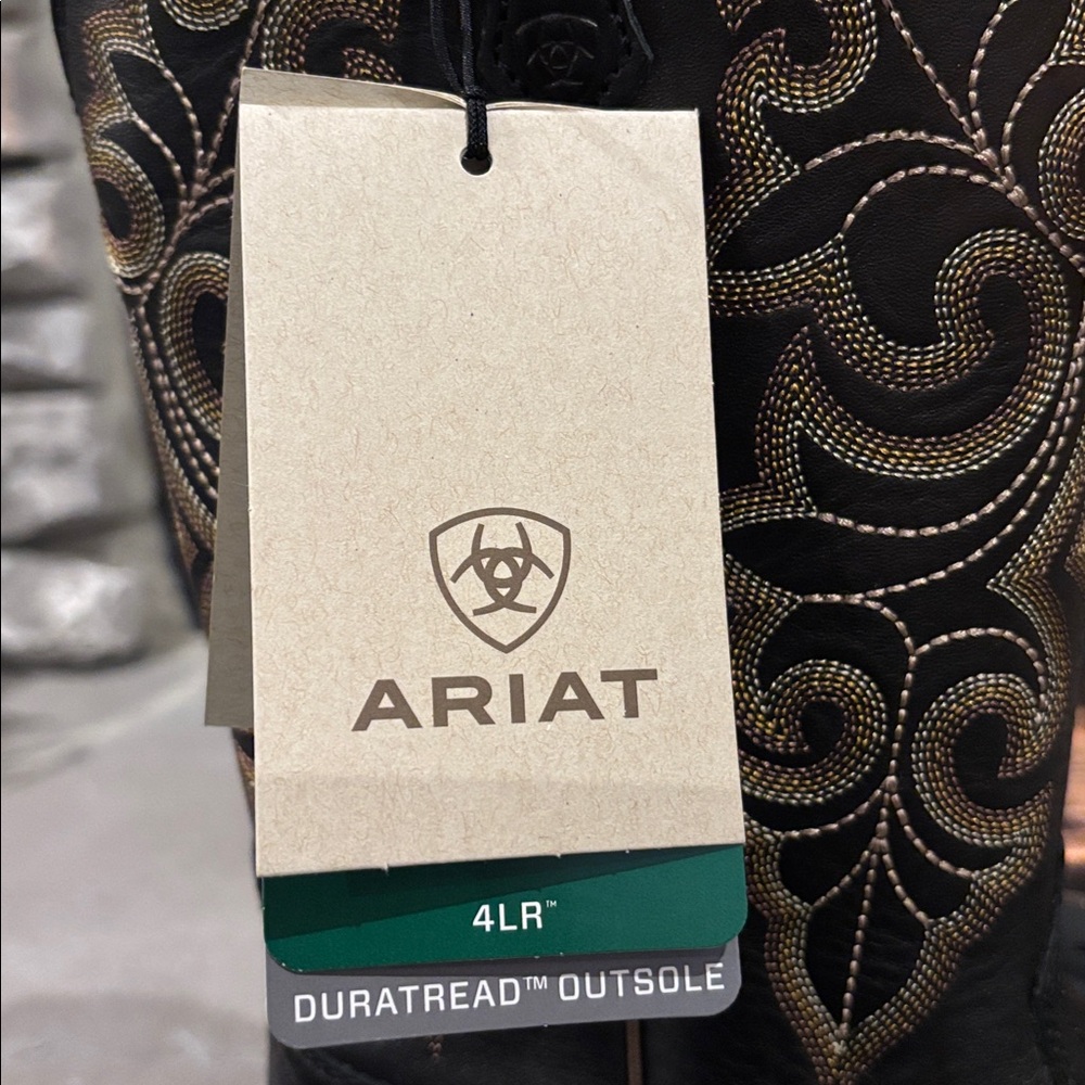 Ariat Round Up Square Toe Limousine Black 4LR technology,Duratread sole,stitch - Picture 11 of 14